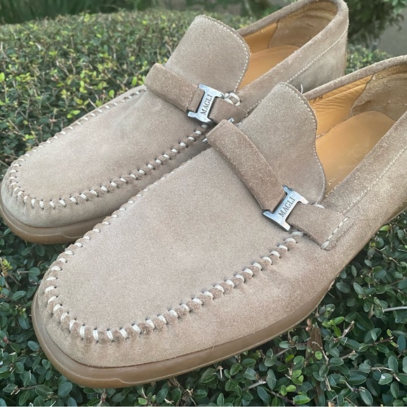 Bruno Magli Mens Tan Suede Slip-on Loafer Size 7.5 - Picture 2 of 9